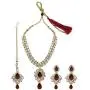 MUCH-MORE Unique Crystal Stone & Kundan CZ Stone Indian Bollywood Traditional Necklace Set for Women MUCH-MORE Unique Crystal Stone & Kundan CZ Stone Indian Bollywood Traditional Necklace Set for Women