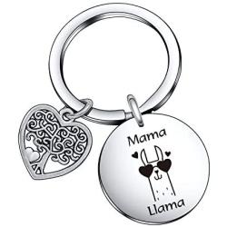 De&ai Mama Llama Charm Keychain, Animal Mama Llama Jewelry for Moms Grands Women Christmas Birthday Gift
