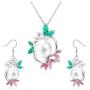 Hanpabum Pearls Pedent Necklace Drop Dangle Earring for Women Wedding Cubic Zirconia Elegant Charming Jewelry Set