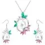 Hanpabum Pearls Pedent Necklace Drop Dangle Earring for Women Wedding Cubic Zirconia Elegant Charming Jewelry Set