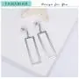 FAMARINE Gold Geometric Drop Earrings, Rectangle Dangle Earrings for Women Girls Costume Jewelry FAMARINE Gold Geometric Drop Earrings, Rectangle Dangle Earrings for Women Girls Costume Jewelry