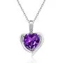 Gem Stone King Purple Amethyst and White Diamond 925 Sterling Silver Pendant Necklace 1.42 Ct Heart Shape with 18 Inch Silver Chain Gem Stone King Purple Amethyst and White Diamond 925 Sterling Silver Pendant Necklace 1.42 Ct Heart Shape with 18 Inch Silver Chain