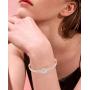 Sllaiss Rose Gold Swarovski Crystal Bangle Bracelet for Women Square Cuff Bracelet with Adjustable Chain Jewelry for Birthday Anniversary