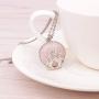 Majitangcun Round Healing Crystal Necklace Chakra Gemstone Amulet Lucky Cat Charm Meditation Reiki Stone Jewelry with Stainless Steel Chain Gift Box