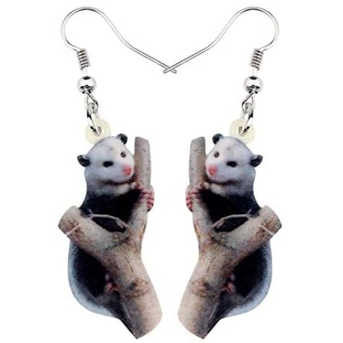 DUOWEI Acrylic Latin America Possum Earrings Funny Possum Dangle Jewelry for Women Girls Teens Gifts Charms