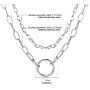 Cross Chain Necklaces For Women,Layered Choker Long Silver Stainless Steel Necklace For Teen Girls Friendship Dainty Best Friend Lock Cute Statement Jewelry