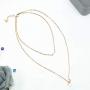 YienDoo Fashion Layered Sequin Necklace Gold Chain Choker Multilayer Bead Sequin Pendant Necklace Dainty Clavicle Chain Jewelry for Women and Girls