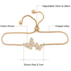 WeimanJewelry Love Gift Cubic Zirconia CZ Bridal Butterfly Adjustable Bracelet for Women