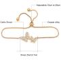 WeimanJewelry Love Gift Cubic Zirconia CZ Bridal Butterfly Adjustable Bracelet for Women