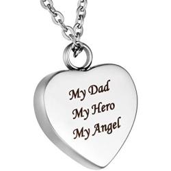 My Dad My Hero My Angel Cremation Jewelry for Ashes Memorial Urn Necklace Pendant