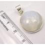 SilverStarJewel 925 Pure Sterling Silver Real Blue Rainbow Moonstone Pendant 1.1'' 5.6 Grams