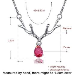 Youniker Reindeer Earrings Necklace Sets - Silver Plated Hypoallergenic Antlers Drop Dangle Earrings Necklaces Jewelry Sets for Women Girls Gift for Mother
