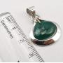 SilverStarJewel Green Onyx Pendant 2.8 cm 3.9 Grams 925 Pure Silver Gems Gift