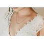 SWEETV Crystal Wedding Bridal Backdrop Necklace for Brides, Cubic Zirconia Vine Dainty Back Pendant Necklace for Women, Bridesmaid Gift