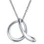 Personalize Abc Script Letter Alphabet Pendant Initial Necklace For Teen Women 14K Gold Plated 925 Sterling Silver