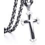 Trendsmax Cross Pendant Necklace Mens Boys Stainless Steel Gold Silver Byzantine Chain 22 24 26 28 30inch