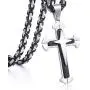 Trendsmax Cross Pendant Necklace Mens Boys Stainless Steel Gold Silver Byzantine Chain 22 24 26 28 30inch