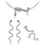 Snake Jewelry Set Snake Necklace Pendant Silver Snake Shape Ring Earrings