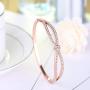 Angelady Rose Gold Plated Wide Bangle Bracelet for Women Girls, Infinity Lucky Endless Bangle, Birthday for Mom Wife Girlfriend Daughter