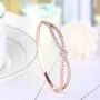 Angelady Rose Gold Plated Wide Bangle Bracelet for Women Girls, Infinity Lucky Endless Bangle, Birthday for Mom Wife Girlfriend Daughter