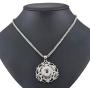Souarts Silver Tone Color Floral Pendant Necklace Bracelet Fit 5.5mm DIY Snap Button, Snap Charms Snap Jewelry Necklace(Necklace)