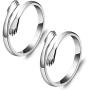 PANTIDE 2Pcs Hug Hands Rings Set for Lovers, Romantic Love Hugging Hands Adjustable Open Rings Silver Statement Hands Embrace Rings Alloy Promise Rings Jewelry Gifts for Couples Wedding Anniversary