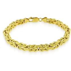 925 Sterling Silver with yellow gold or Rhodium plating 6mm Hollow Byzantine Box Link Chain Necklace or bracelet- Available in 7.5''-30''