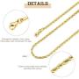 Jstyle 3Pcs 3MM Stainless Steel Twist Rope Chain Necklace for Men Women Silver/Gold/Black Tone,16-30 Inches