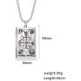 VASSAGO Tarot Stainless Steel X Wheel of Fortune Tarot Card Pendant Laser Engraved Celtic Astrology Divination Magic Amulet Necklace