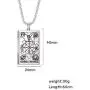 VASSAGO Tarot Stainless Steel X Wheel of Fortune Tarot Card Pendant Laser Engraved Celtic Astrology Divination Magic Amulet Necklace