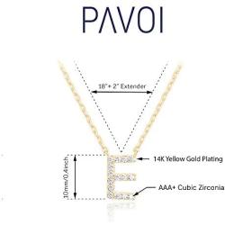 PAVOI 14K Yellow Gold Plated Cubic Zirconia Initial Necklace | Letter Necklaces for Women