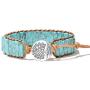 QILMILY Turquoise Wrap Boho Bracelets for Women Handmade Healing Stone Leather Braided Bead Wrap Bracelet Women Men Boho Jewelry Gift