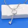 Dankadi Classic Female Original Silver Necklace 925 Silver Key Pendant Necklace Minimalism 45-60cm Snake Chain Jewelry Lobster clamp Clasp