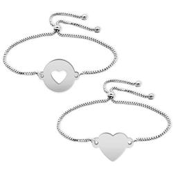 G-Ahora Mother Daughter Bracelet Set of 1 2 3 Matching Heart Jewelry Gift for Mom Daughter