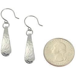 Mini Hammered Aluminum Silver Toned Drop Earrings By John S Brana Handmade Jewelry Hypoallergenic