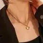 NEULRY Modern Heart Shaped Necklace Paperclip Link Chain 18K Gold Plated Handmade for Women and Girl Gifts
