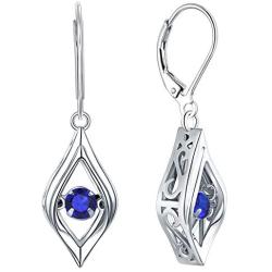 YL Eye Earrings 925 Sterling Silver Dancing Diamond Halo Dangle Earrings Created Emerald/Ruby/Sapphire/Zirconia Drop Jewelry