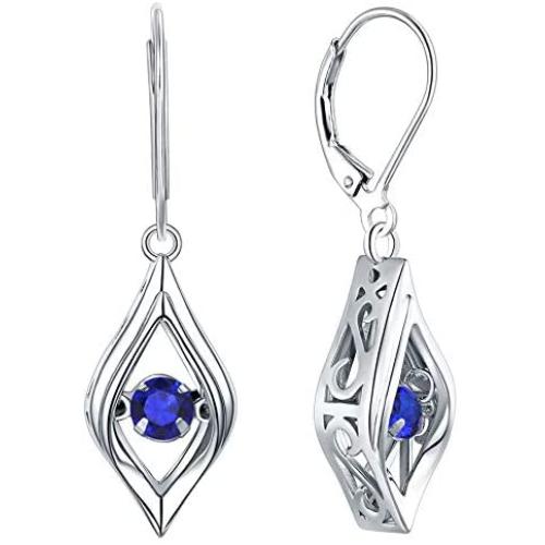 YL Eye Earrings 925 Sterling Silver Dancing Diamond Halo Dangle Earrings Created Emerald/Ruby/Sapphire/Zirconia Drop Jewelry