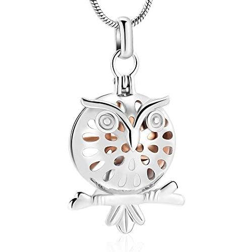 Cremation Jewelry Urn Pendant Necklace with Hollow Urn Cremation Jewelry for Ashes Owl Shape Pet Cremation Jewelry