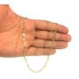 14K Yellow Gold Filled Solid Figaro Chain Necklace, 3.2 mm Wide
