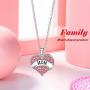 Hicarer 4 Pieces Big Sis Middle Sis Little Sis Mom Crystal Heart Shape Pendant Necklace Set Sister Family Jewelry for Sister Girls Kids