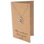 Quan Jewelry Treble Clef and G Clef Heart Pendant Necklace, Handmade Gifts for Music Lovers with Inspirational Quote on Greeting Card, Adjustable Stainless Steel Chain 16'' to 18''