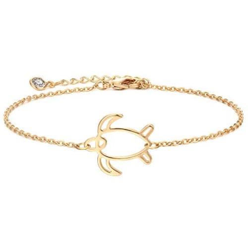 Bracelet for Women, Evil Eye Bracelet,14K Gold Chain Bracelet for Women CZ Summer Simple Bracelet Turtle/Evil Eye/Layered Bracelet Satellite Bracelet Boho Bracelets Gift for Women Everyday Jewelry