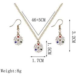 Dcfywl731 Christmas Vintage Deer Jewelry Set Snowflake Necklace Bell Necklace Christmas Necklace Earrings for Girl