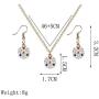 Dcfywl731 Christmas Vintage Deer Jewelry Set Snowflake Necklace Bell Necklace Christmas Necklace Earrings for Girl