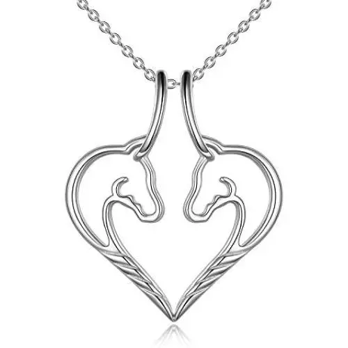 Necklace Holder Sterling Silver Love Heart Horse Pendant Necklace Ring Keeper Holder Jewelry Gifts for Women Girls Nurse Mother Daughter Wife Girlfriend Necklace Holder Sterling Silver Love Heart Horse Pendant Necklace Ring Keeper Holder Jewelry Gifts for Women Girls Nurse Mother Daughter Wife Girlfriend