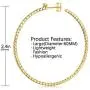 18K Gold Plated Sterling Silver Post Huge Hoops for Women Girls 60MM, 80MM, 100MM