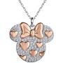 Disney Minnie Mouse Sterling Silver Pink and Cubic Zirconia 18'' Necklace, Official License