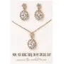 A+O Mother of The Bride or Groom Gift, Wedding Oval Earring and Necklace Jewelry Set in Silver, Gold, Rose Gold