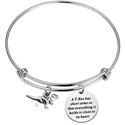 BAUNA Dinosaur Keychains T-Rex Gifts A T-Rex Has Short Arms So That Everything It Holds is Close to Its Heart Animals Inspirations Quote Jewelry Gift